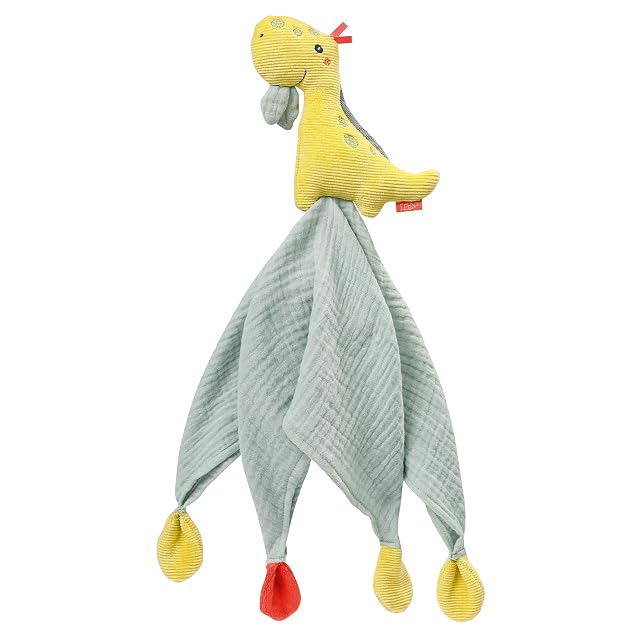 Fehn 051032 Schmusetuch Dino - Spielkamerad, Einschlafhilfe & Stofftier-Schnuffeltuch mit…