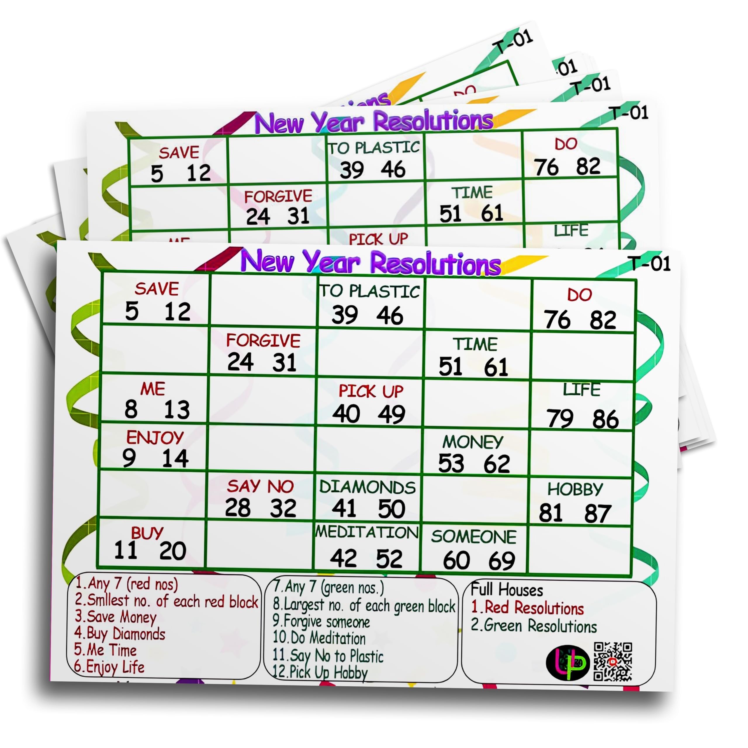 UltPult Tambola Happy New Year Tambola Tickets - Resolutions Words Theme | English | Party Game for Friends and Family | Bingo Housie Cards for Kitty Parties & Festive Events (Set of 15 Tickets) (B0BNQTMM4X) Amazon Price History, Amazon Price Tracker