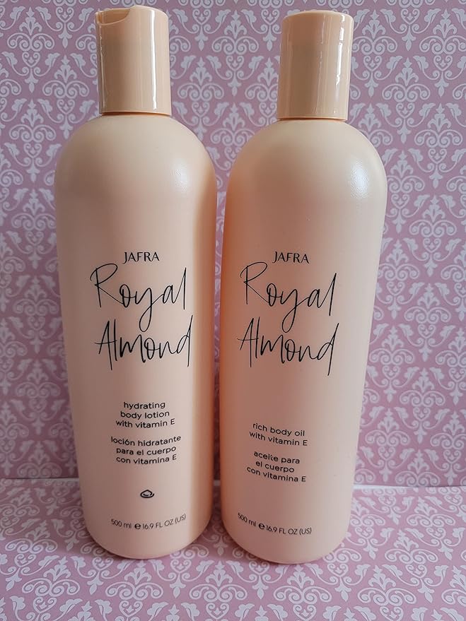 JAFRA Royal Almond Body Oil and Body Lotion Big Size16.9oz