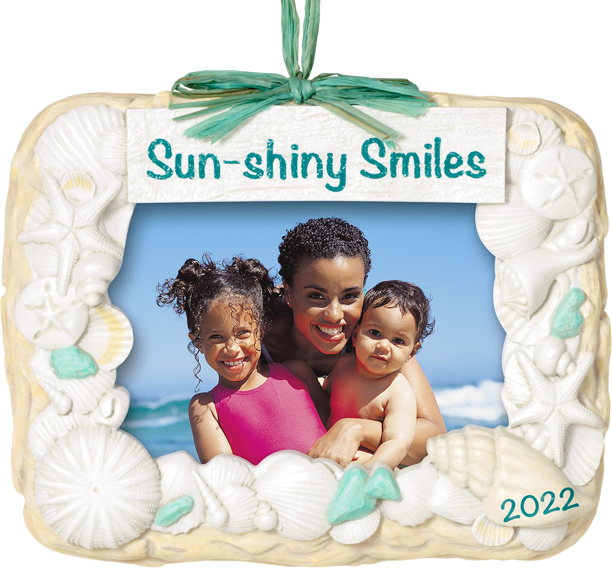 Christmas Ornament 2022, Sunshiny Smiles Beach Vacation Picture Frame