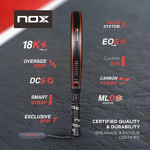 Miniatura 6 de Pala de pádel AT10 Genius 18K Alum de Agustin Tapia 2025  Pala de lujo con forma de lágrima  Solapa EOS mejorada y tecnología NOX Custom Grip