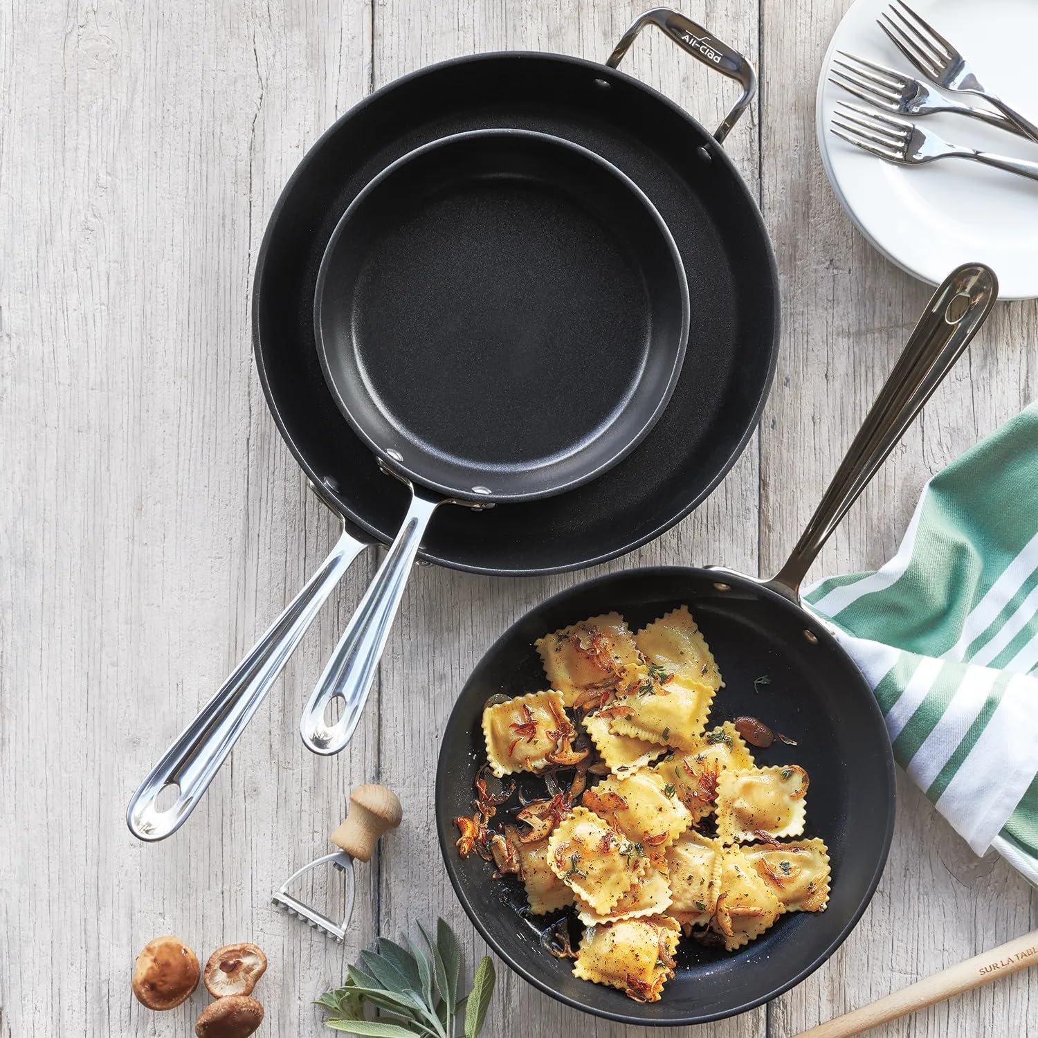 All-clad HA1 antiadherente Set de 3 skillets, 8 ", 10" y 12 "