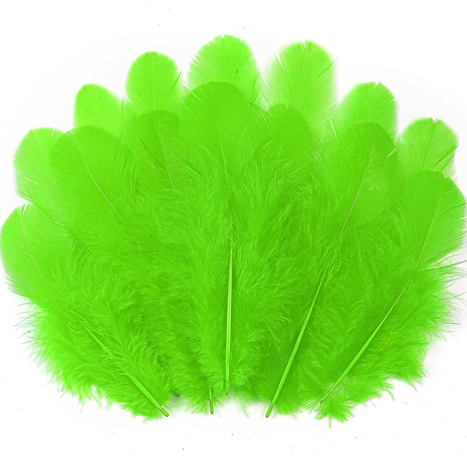 Soarer 300pcs Green Feathers for Crafts - 3-5inch Feathers Bulk for Wedding Home Party, Dream Catcher Supplies and DIY Crafts(Green)