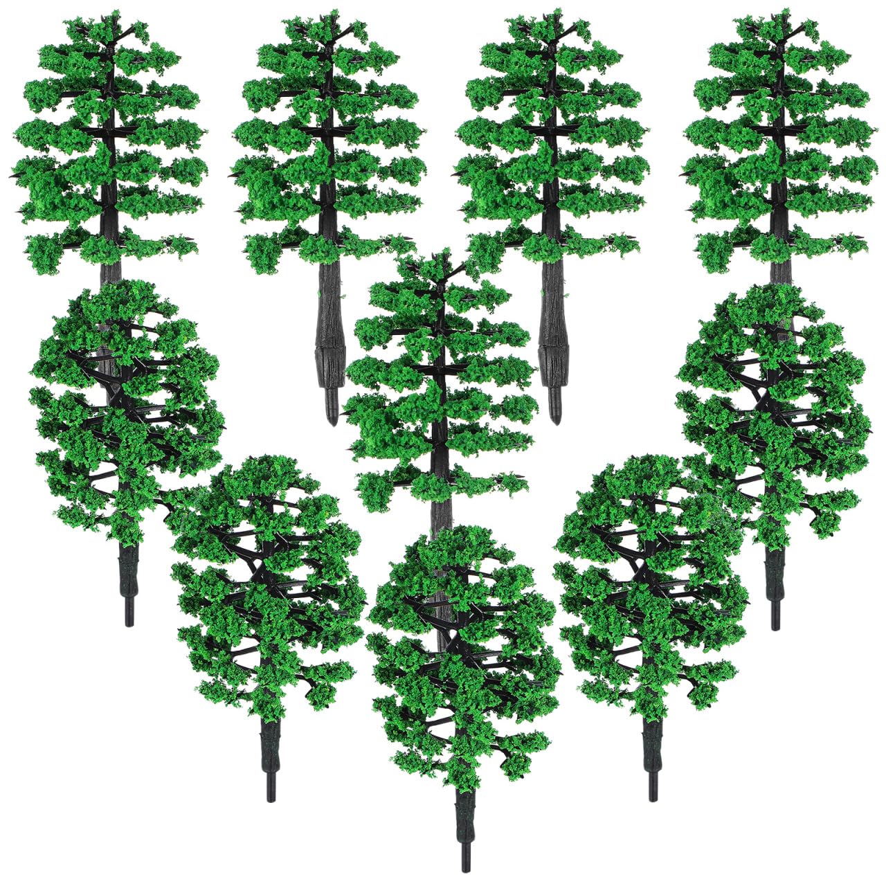 BESPORTBLE 7cm 9cm 10pcs Model Railway Accessories Trees 00 Gauge Table Diorama Miniature Grass Scenery Tree Plastic Cake Decorations Toys Plants for Crafts Mini Wooden For Train Tiny Adornments Sand