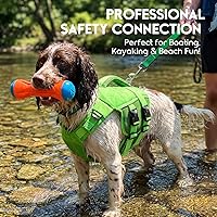 Vista 8 de ASENKU Chaleco salvavidas para perros, chaleco reflectante de alta flotabilidad para perros con asas duraderas para perros pequeños y medianos, Verde