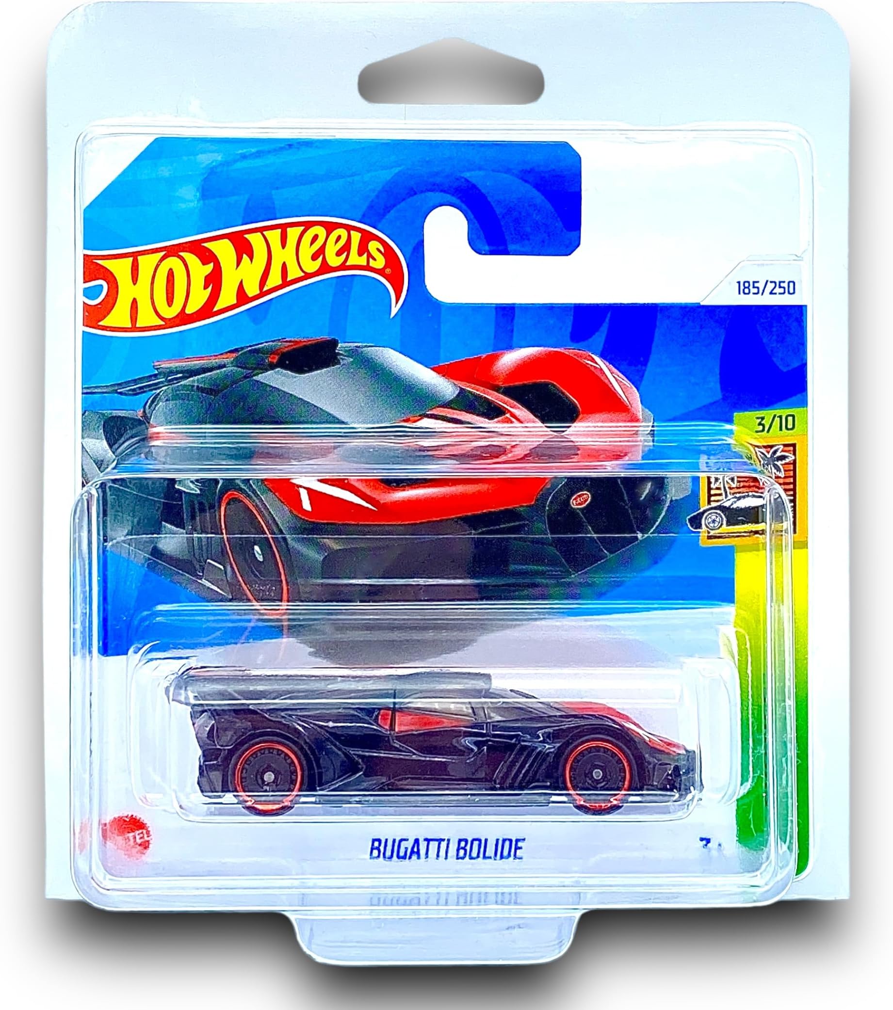 Bugatti Bolide (Black & Red) 3/10 HW Exotics - 2024 - 185/250 (Short Card) - includes a KLAS Car Keeper Protector - HTF08
