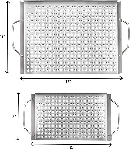 Miniatura 6 de Outset 76630 Rejilla superior de acero inoxidable para parrilla, juego de 2, 11"x7" y 11"x17"
