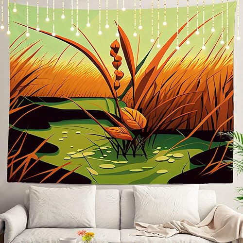 Miniatura 31 de Shrahala Tapiz de pared de acuarela desgastado, elegante pintura para colgar en la pared, tapiz grande decorativo de fibra de poliéster, dobladillo