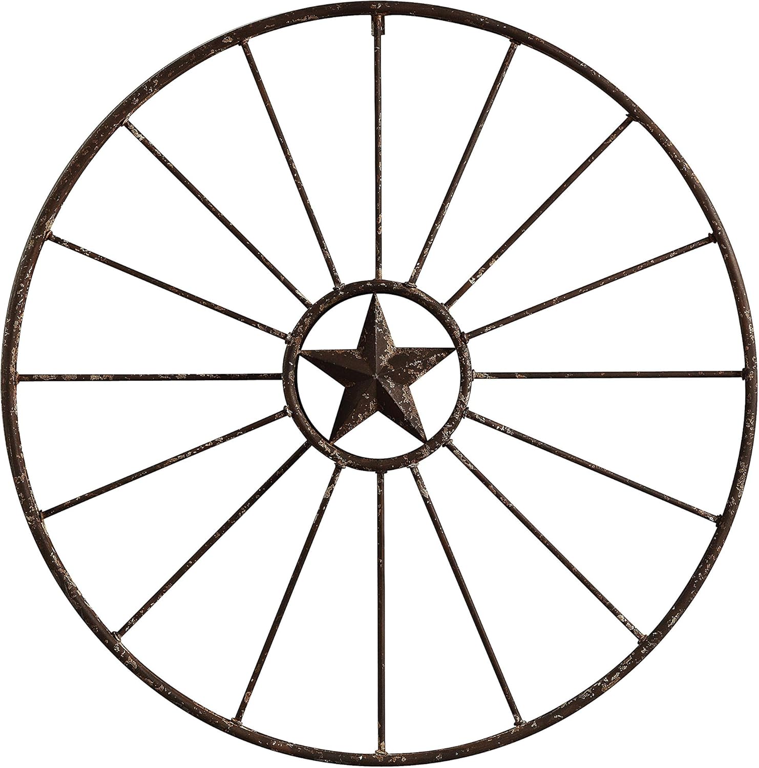 Creative Co-Op Wagon Wheel with Star Wall Décor