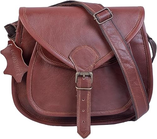 Bolso cruzado vintage de cuero de primera calidad, bolso marrón hecho a mano, correa ajustable, monederos de cuero para mujer y bolso de viaje ligero