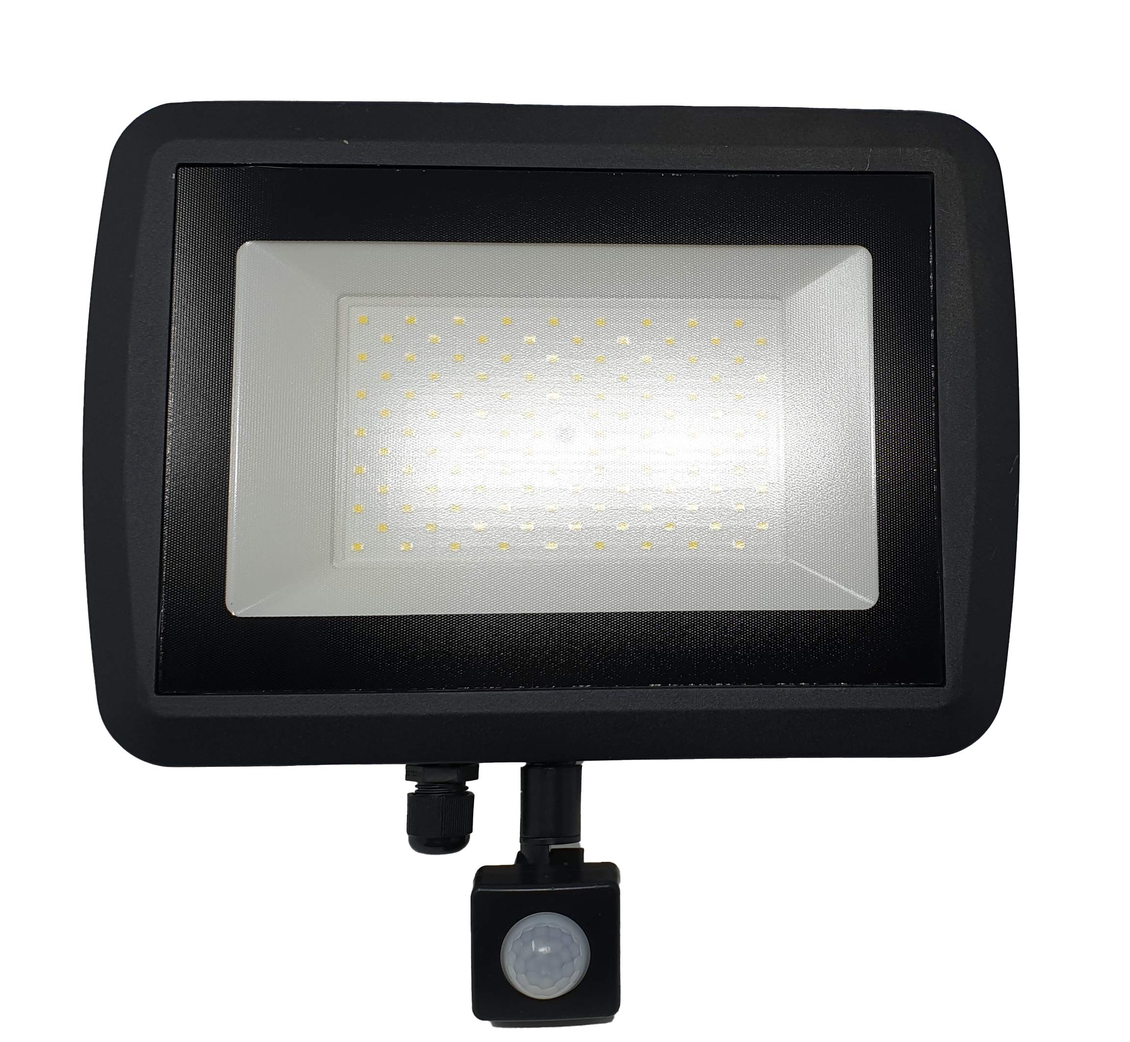 UKEW 100W Outdoor LED Floodlight - PIR Motion Sensor IP65 Waterproof 8000 Lumens Daylight White 6500K CRI 80 Security Spotlight