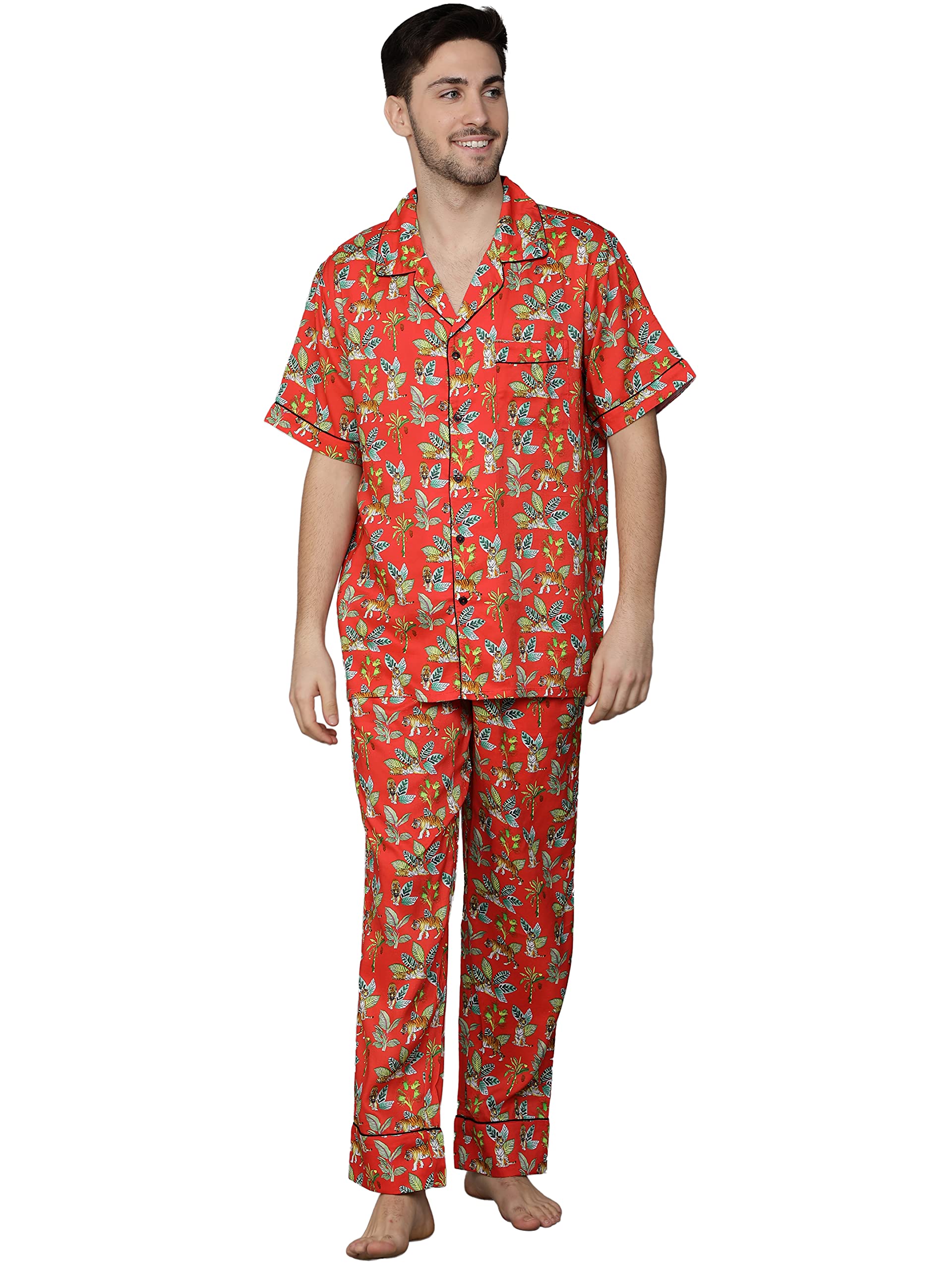 wear we met Mens Nightsuit Set (Pyjama+Shirt) 100% Modal, Emerson Sauvage-picture-20