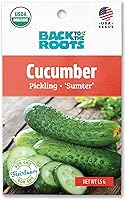Back to the Roots Organic Pickling Sumter Cucumber Seeds - 100% Non-GMO, Guaranteed Growth, Crisp Harvest for Pickles & Salads