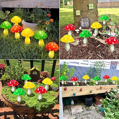 Miniatura 4 de Abkshine Luces Solares de Jardín al Aire Libre Mejoradas con Forma de Seta (6 Lámparas de Seta), 8 Modos de Luces de Navidad Impermeables