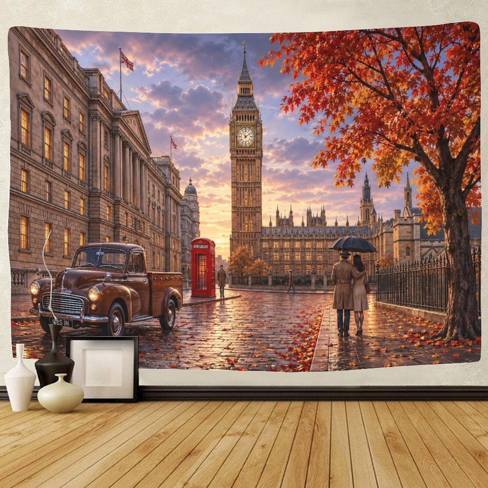 GPMNBCXZK London Vintage Big Ben 3D Print Wall Hanging Decor Tapestry Wall Art Decor Tapestries Poster Home Decoration Living Room Dorm 130cmx150cm