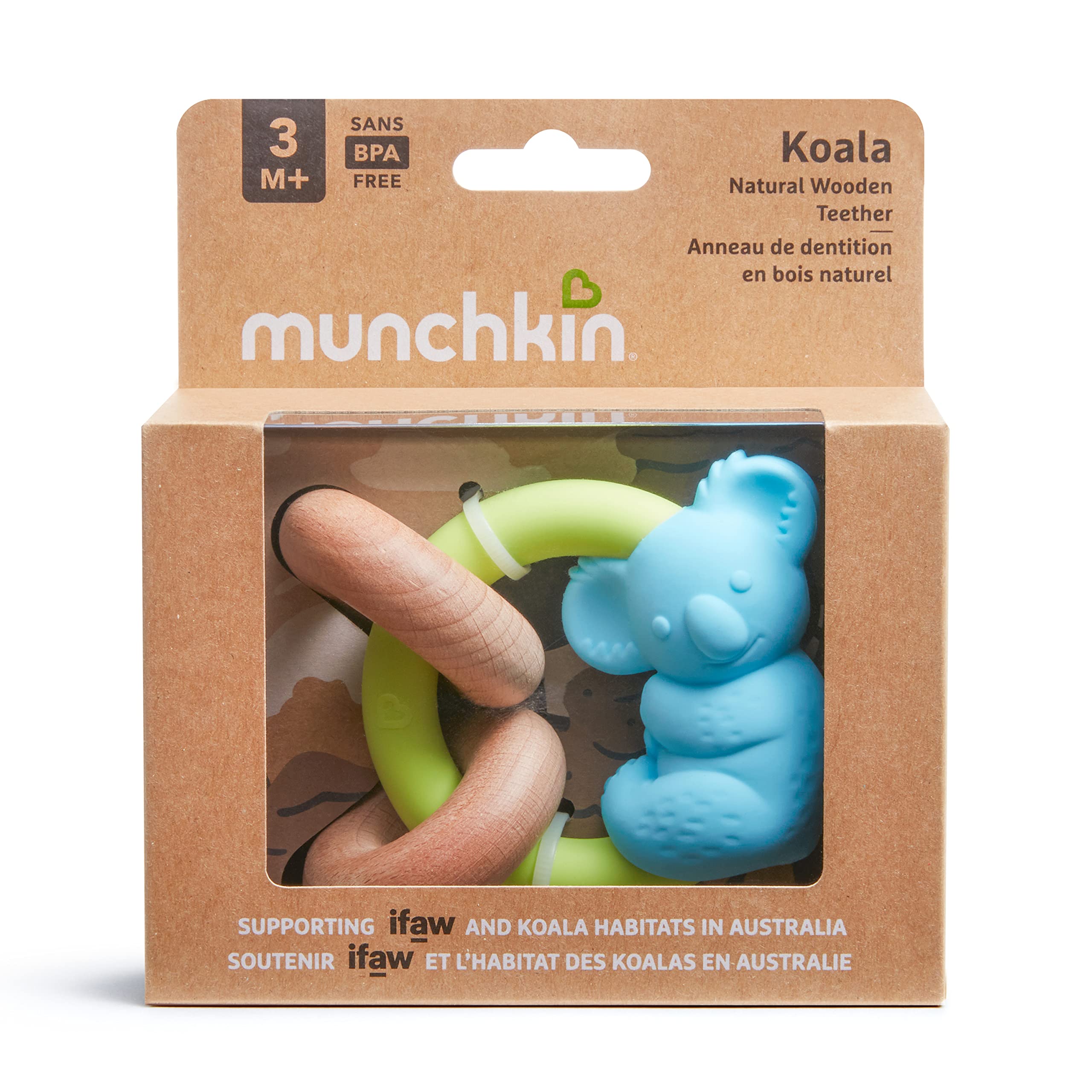 Munchkin Wildlove Koala Natural Wooden Teether Toy