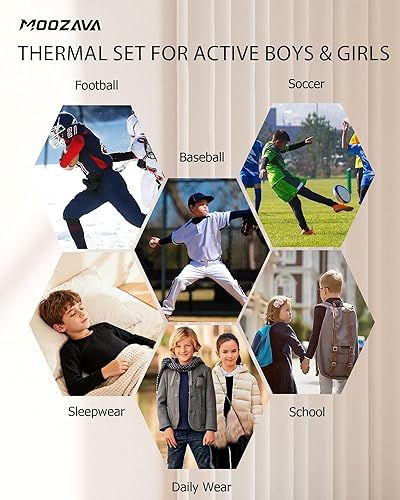 Miniatura 6 de Conjunto de ropa interior térmica para niños, camisa de compresión con forro polar, pantalones para niños, jóvenes, manga larga, capa base, fútbol,