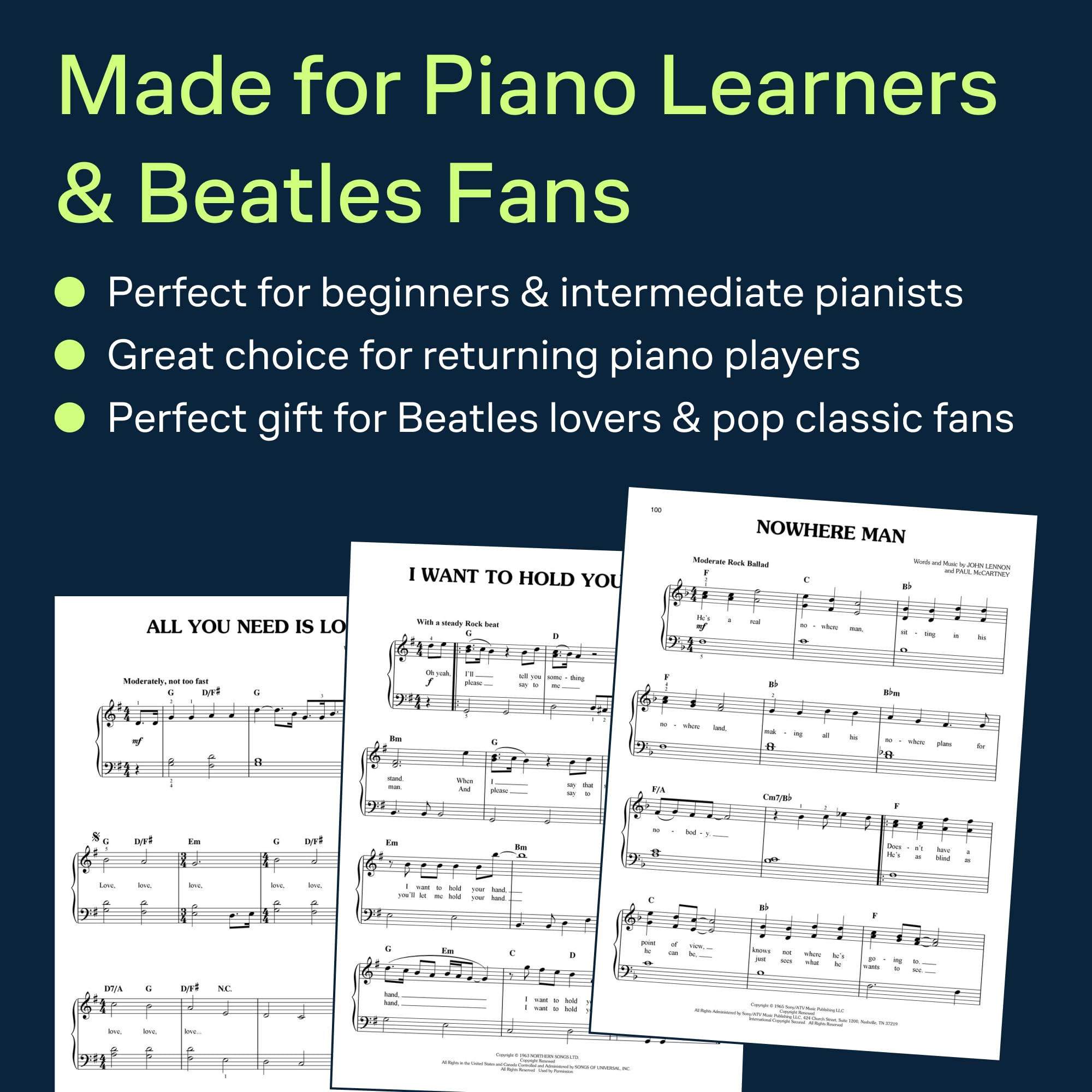 First 50 Songs by The Beatles Easy Piano You Should Play on The Piano