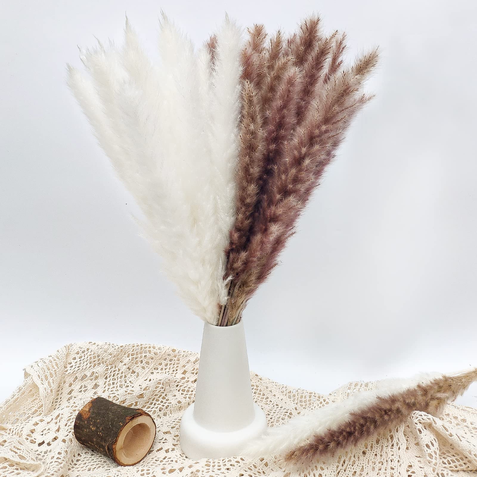 MLFLOWER Pampas Grass, 50PCS Natural Dried Pampas Grass Decor 45CM