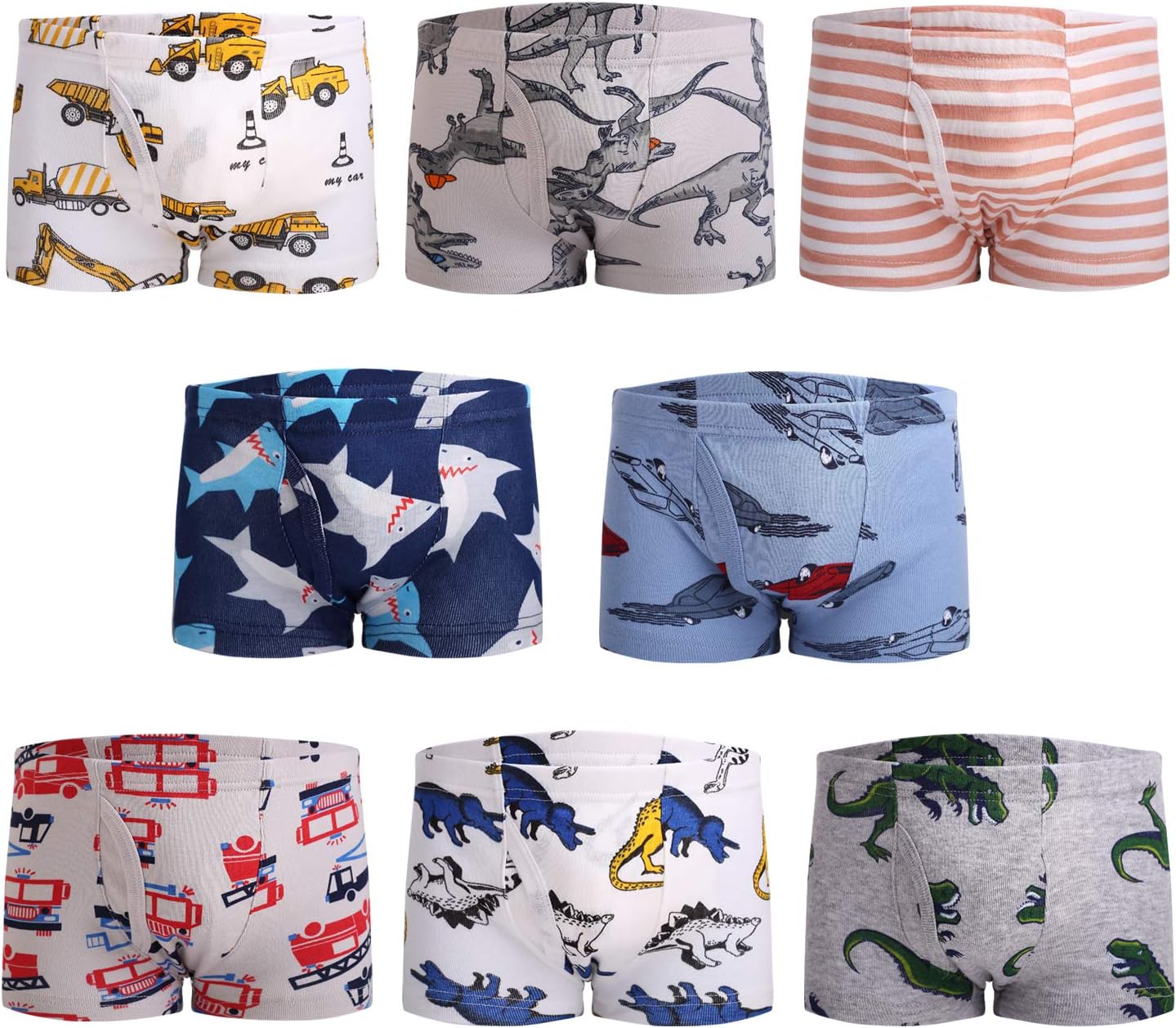 Little Boys Soft Cotton Briefs Toddler Kids Underwear Various cute patterns 6-8-9Pack,size:2-3T 3-4T 4-5T 5-6years 7-8years