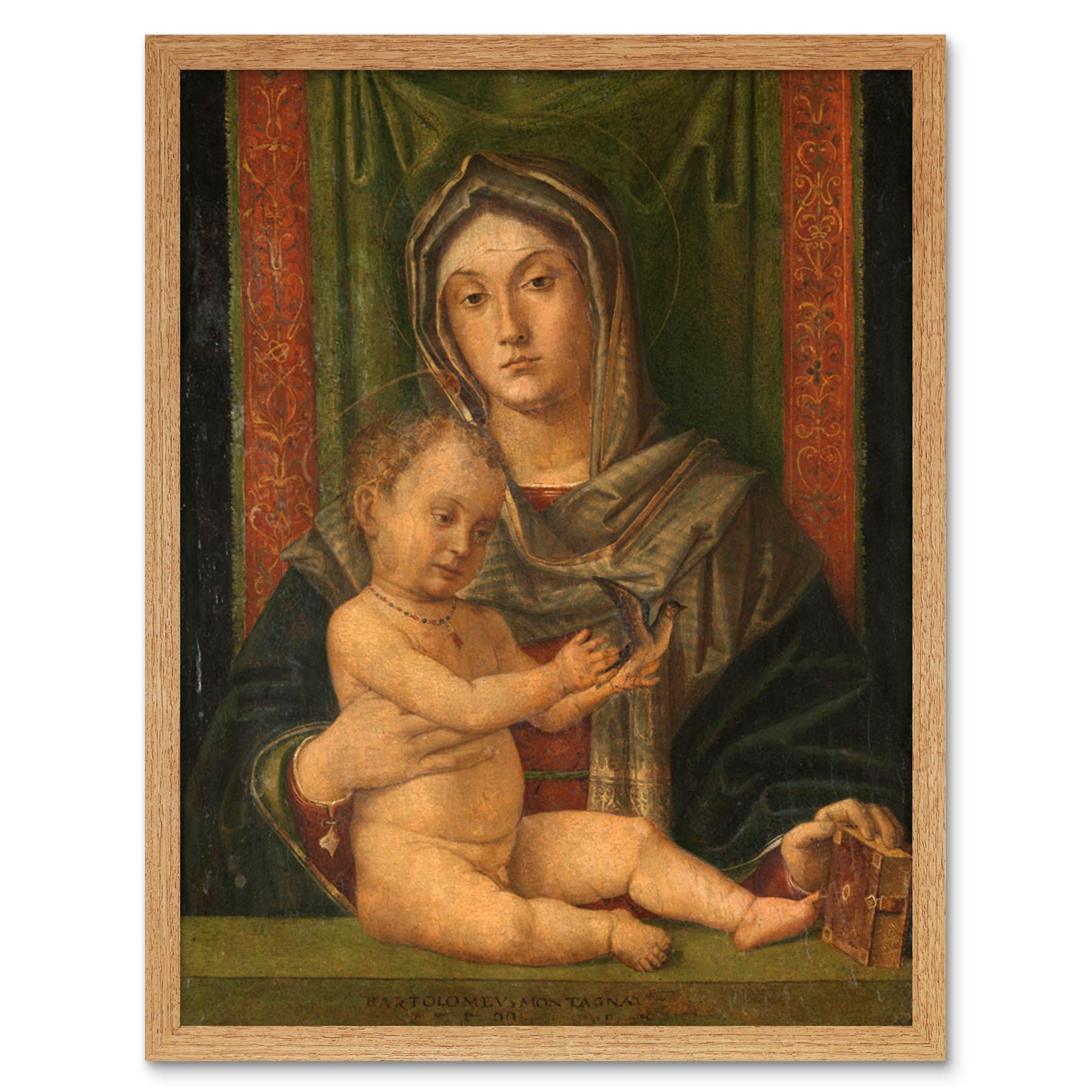 Artery8 Bartolommeo Montagna Virgin And Child Painting Art Print Framed Poster Wall Decor 12x16 inch