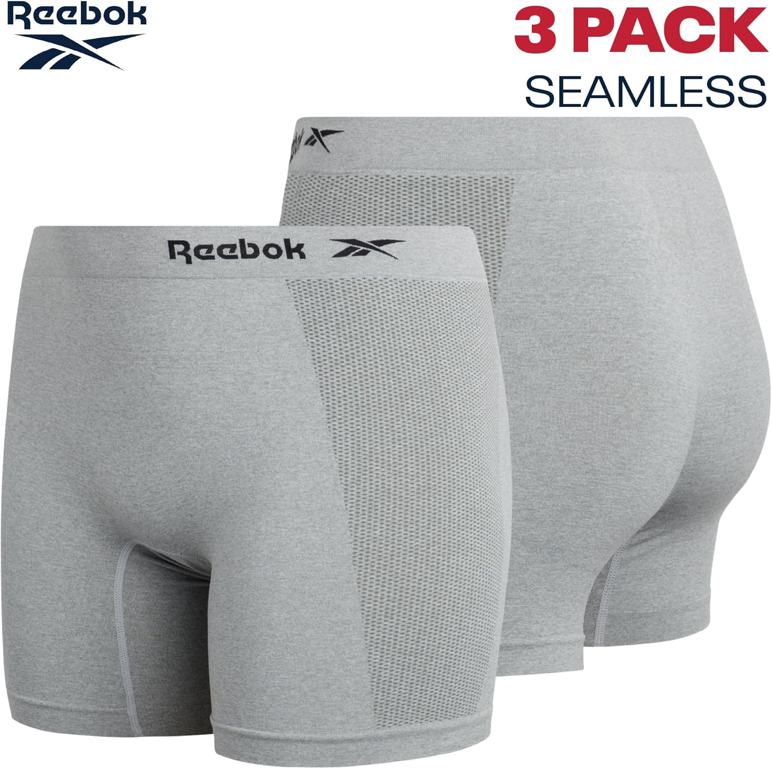 Reebok Womens Boyshorts Underwear - 3 Pack Soft Stretch 6" Inseam Long Leg Boyshort Panties Seamless Underwear for Women - Image 3