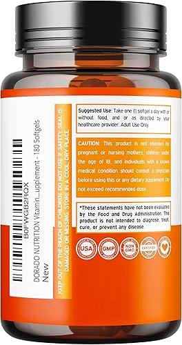Miniatura 3 de Suplemento de vitamina D3 K2 (180 cápsulas blandas) Vitamina D3 K2 5000iu100mcg - Suplemento con D & K - Apoya la salud ósea e inmune para adultos -