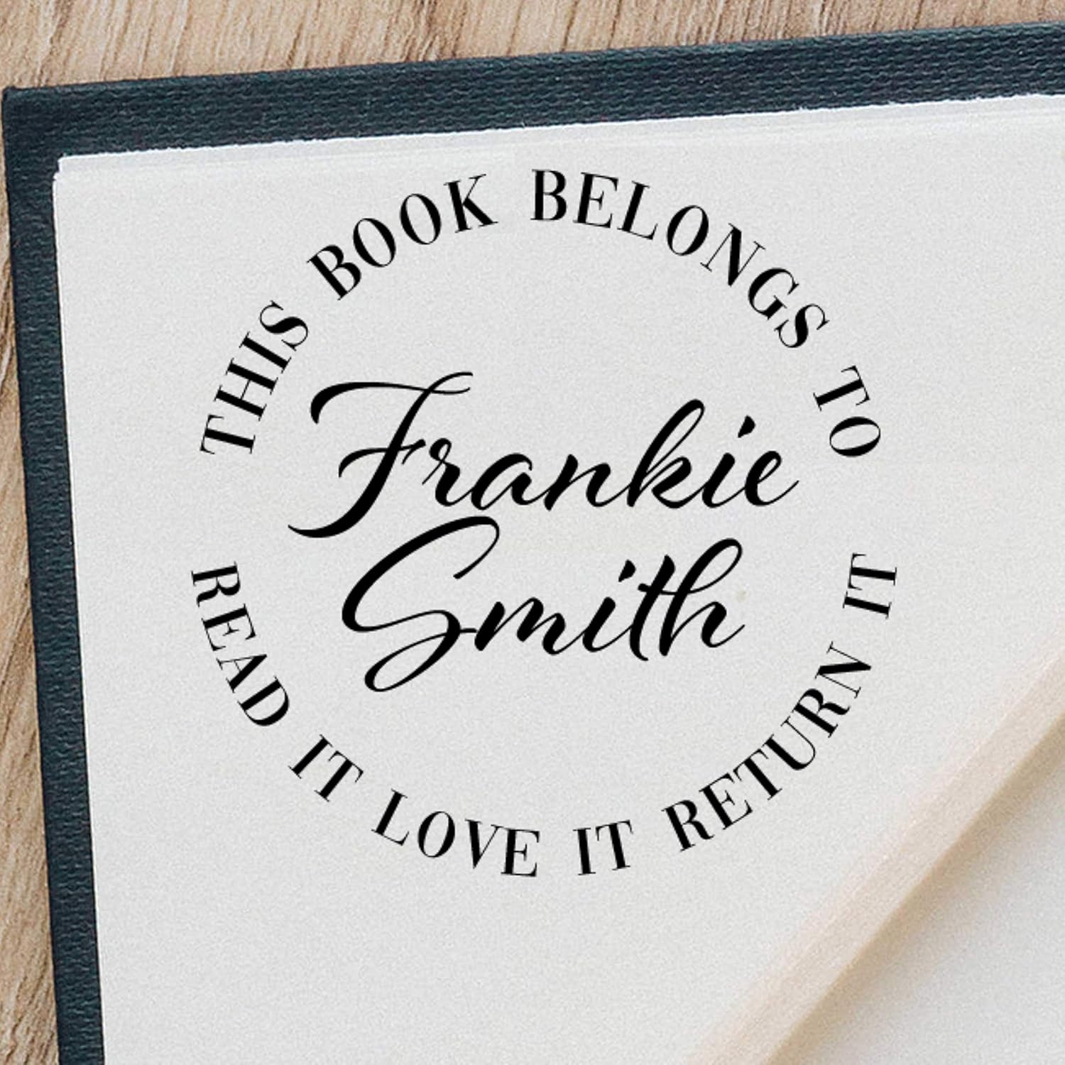 This Book Belongs to Stamp - Custom Self-Inking Personalized Custom Kids Name Children Classroom Label for School Books. from The Library of Rubber Stamper. Black Blue Red Green Ink (Book)