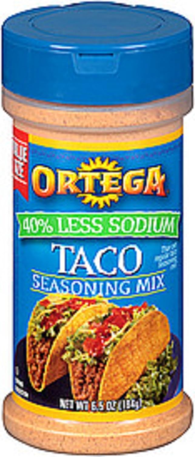 Ortega, 40 Less Sodium, Taco Seasoning, 6.5 Ounce Bottle