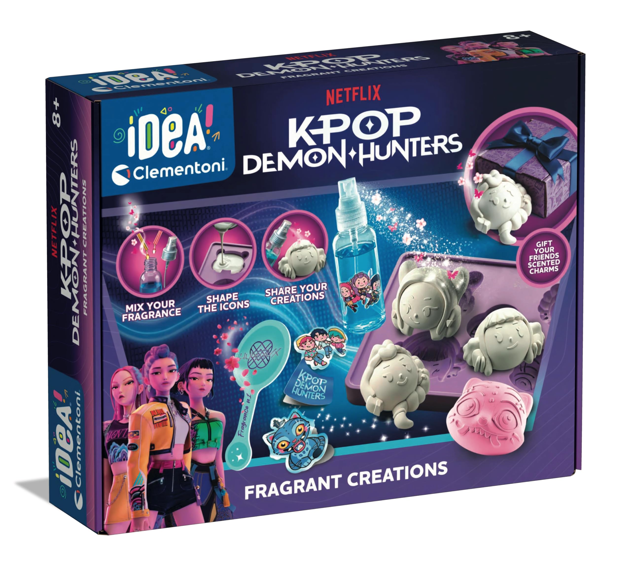 Clementoni | Laboratoire des Parfums K-Pop Demon Hunters pour Enfants 7 Ans+ | Coffret Créatif & Sensoriel | Crée tes Parfums et Accessoires | Activité Manuelle | Activité sans écran | Idée Cadeau