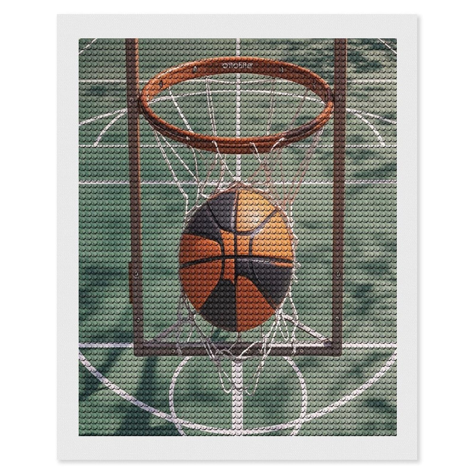 FekiLoot Basketball Diamond Painting Kits for Adults Full Round Drill Diamond Art Kits for Beginners 5D DIY Diamond Dots Paintings Diamonds Pictures Gem Art Home Wall Decor 16"x20"