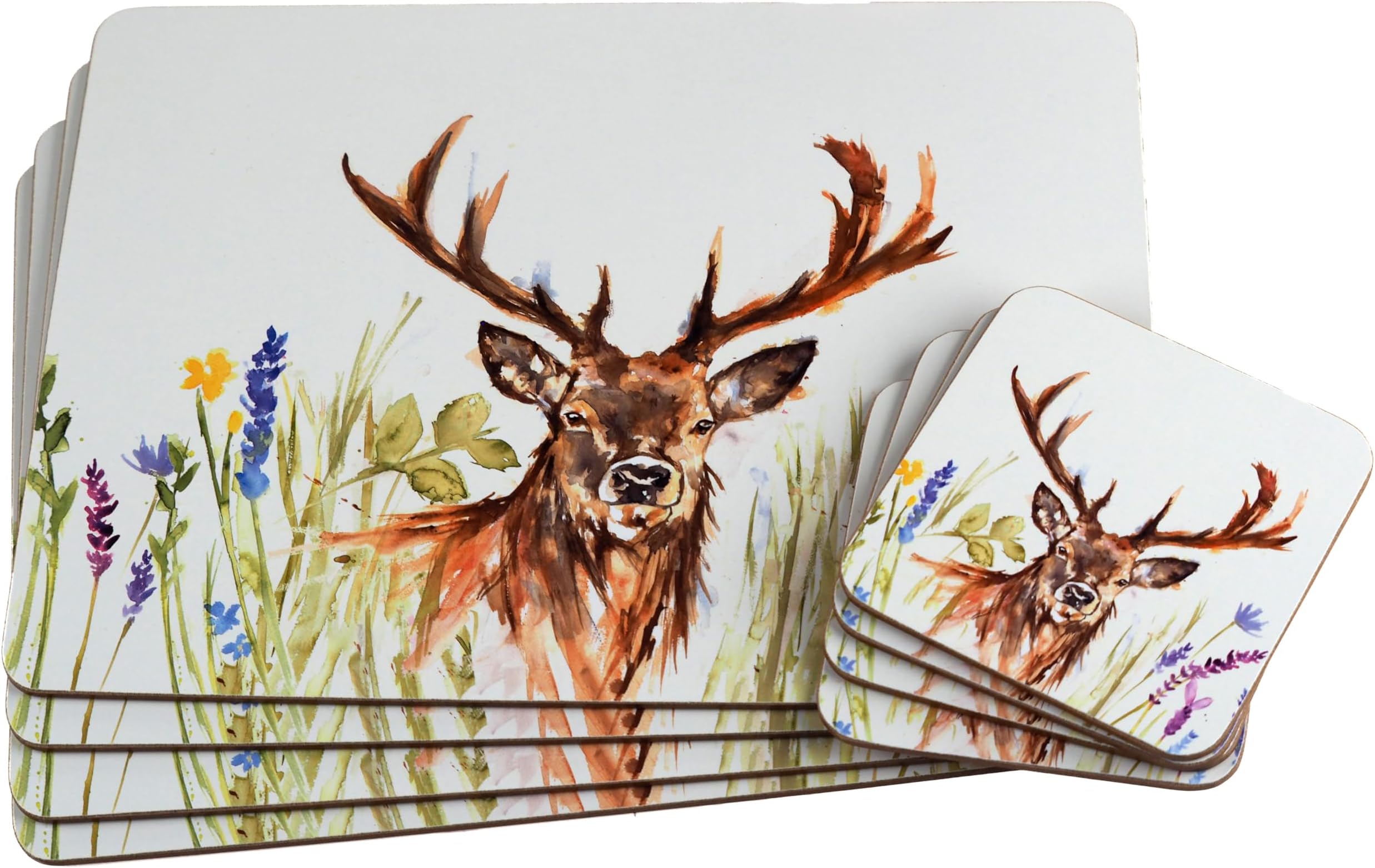BWG Set of 4 Table Placemats & Coasters Country Life Stag Amazon.co