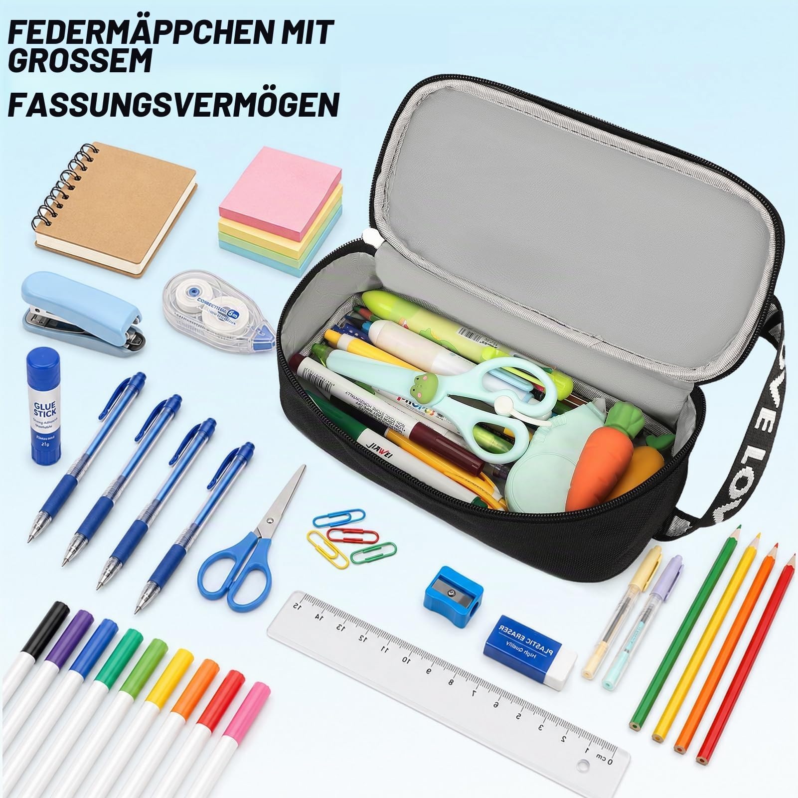 2-teiliges Set Schulrucksack Teenager mit Federmäppchen, Schulranzen für Jungen 3.-9. Klasse, Glow in the Dark Game Console Print, Wasserdicht Rucksack Kinder