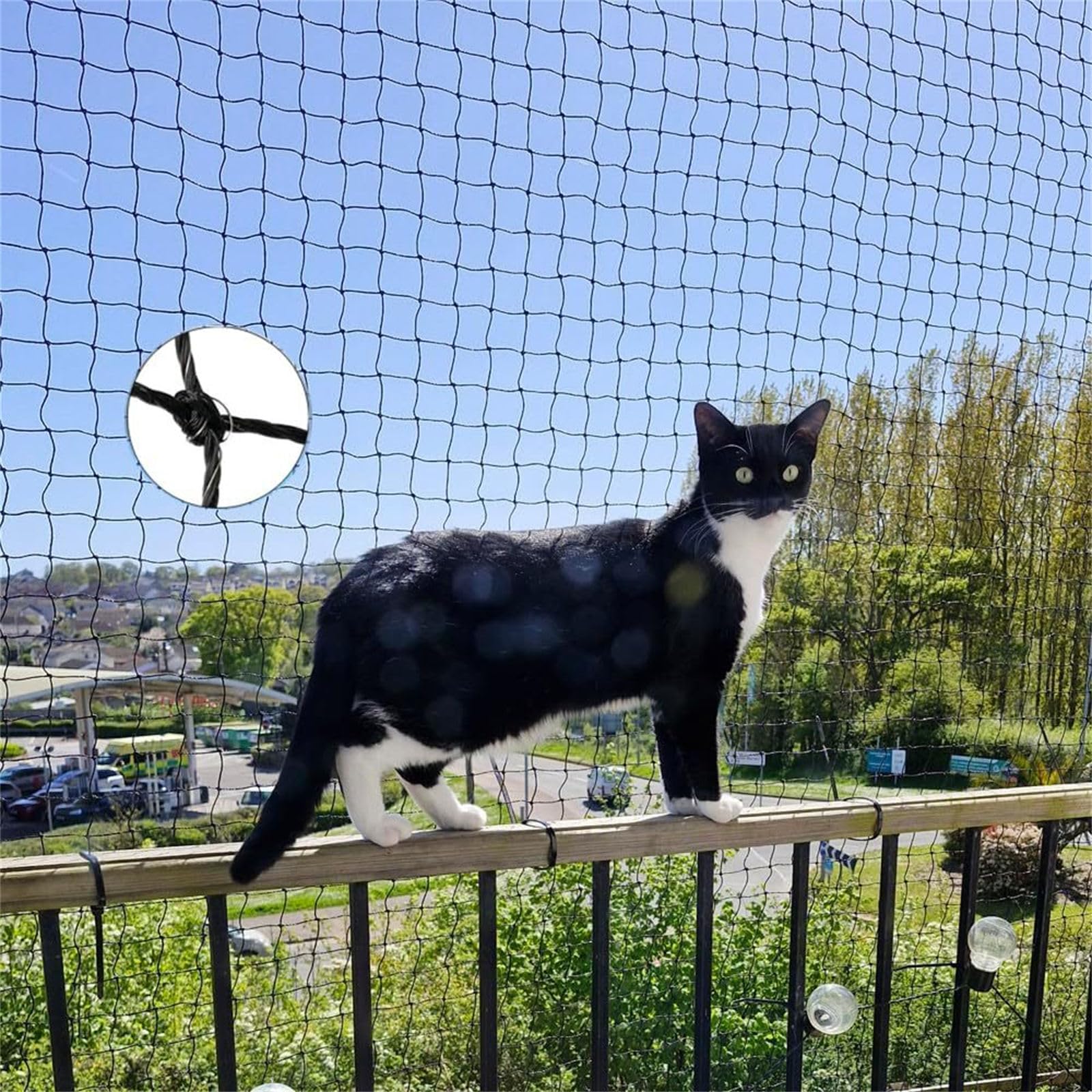 Stahldraht-verstärktes Katzennetz für Balkon und Fenster, verstärktes Netz für Haustiere