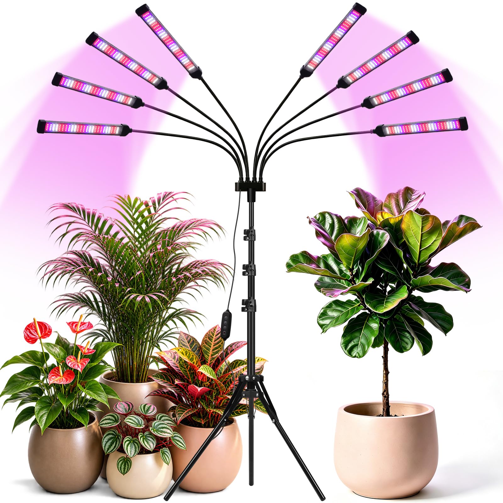 8-in-1/800 LEDs Full Spectrum LED Grow Lights for Indoor Plants with Tripod