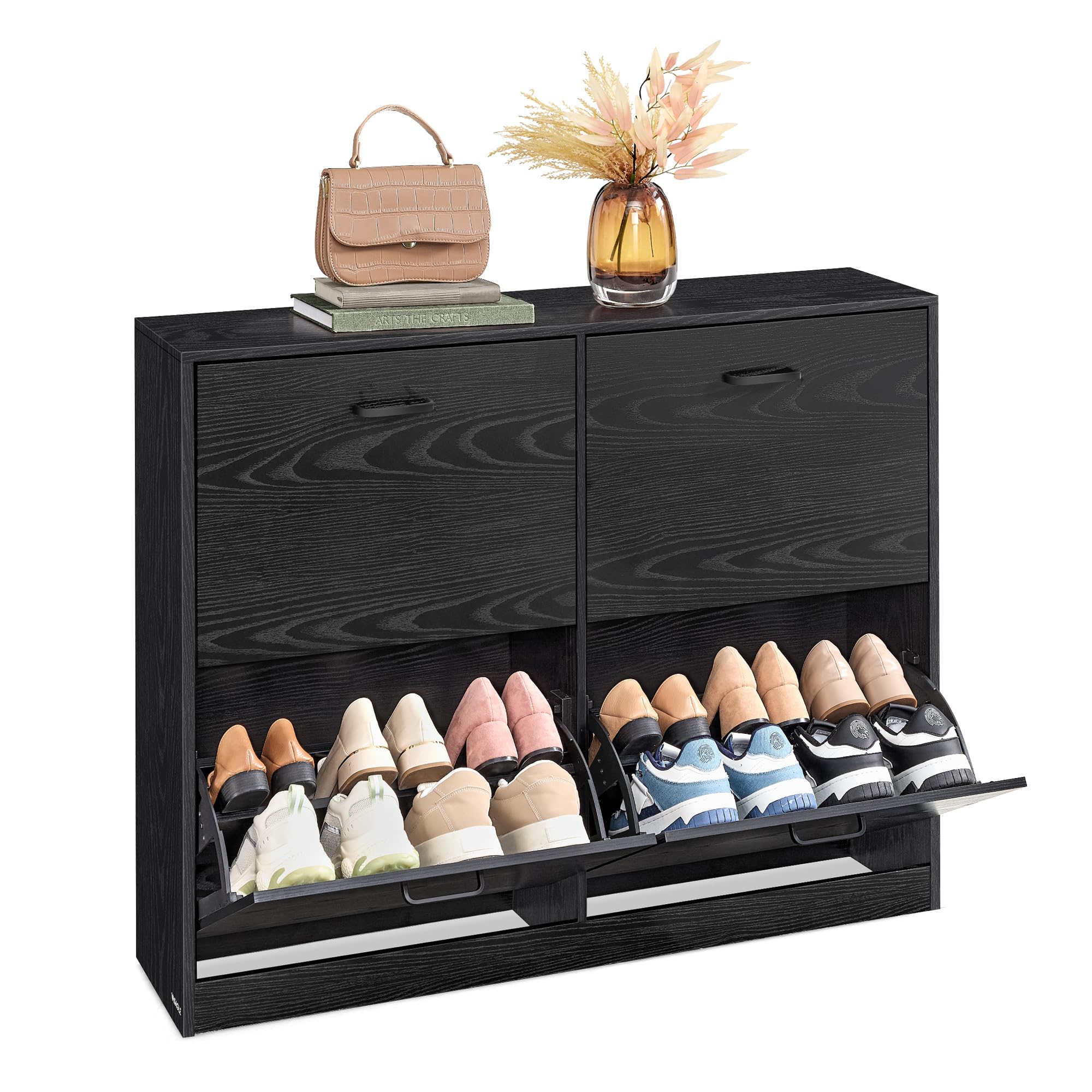 Amazon.com: VASAGLE Shoe Cabinet with 4 Flip Doors, Storage