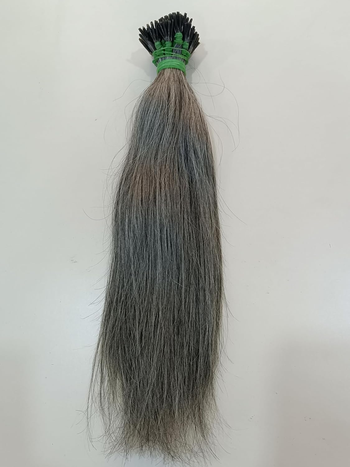 50g/50strands Indian Raw Unprocessed Gray Straight Human Hair Extensions Real Human Hair 100% Unprocessed Virgin Human Hair Extensions with I-Tip/Flat-Tip/V-Tip (14 Inches)