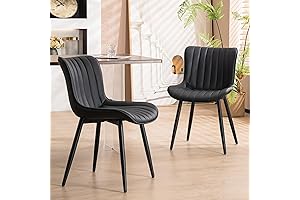 YOUNUOKE Black Dining Room Chairs Set of 2 Upholstered Mid Century Modern...