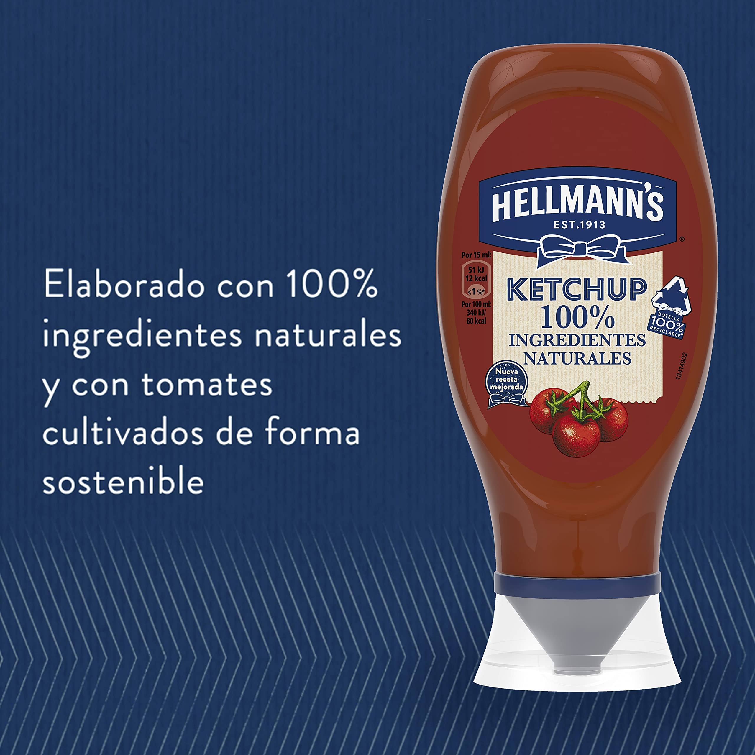 Hellmann's Original - Ketchup 100% Ingredientes Naturales, 12 x 486 gr