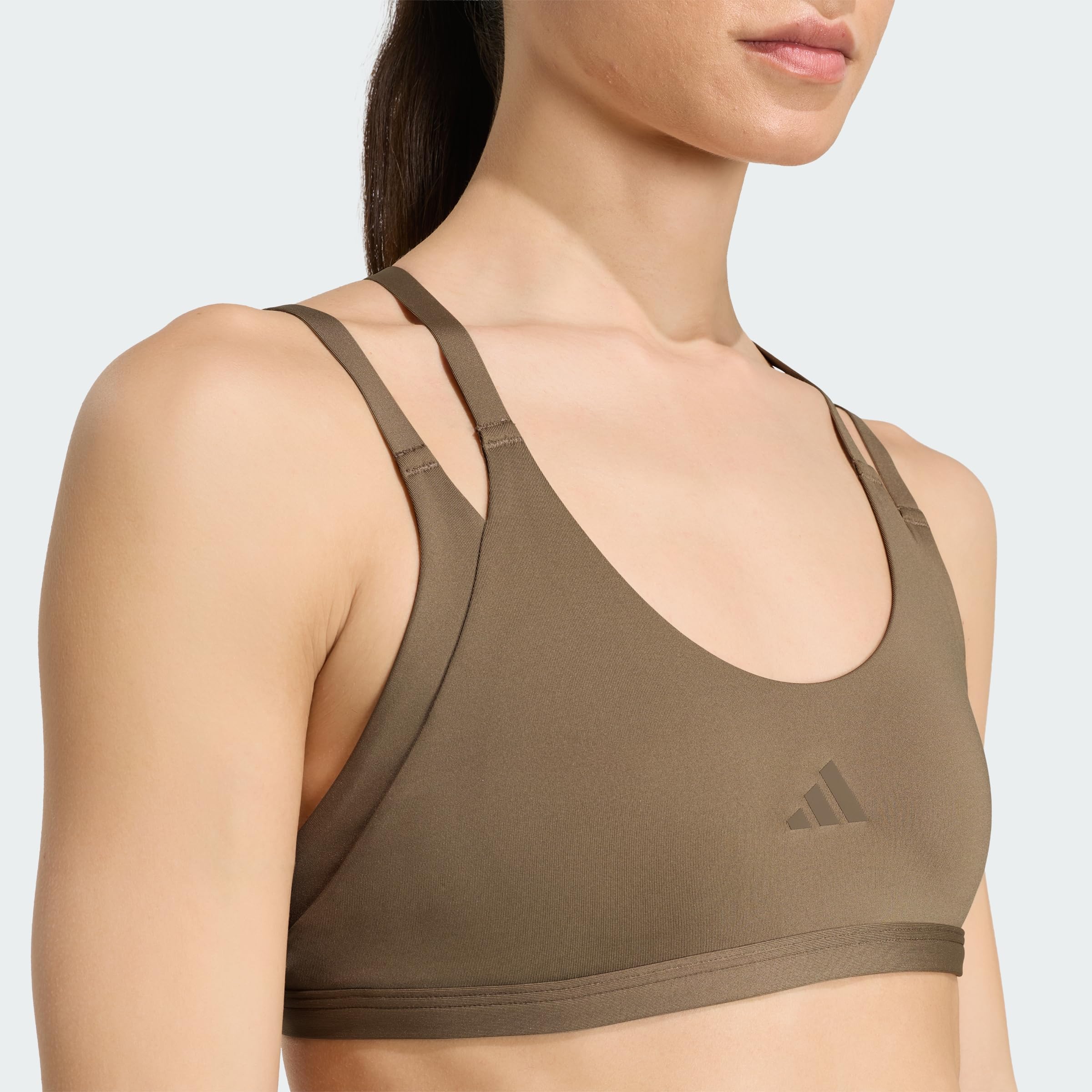 adidas Women's Sujetador de Entrenamiento y Tirantes Finos para Poco Impacto Optime
