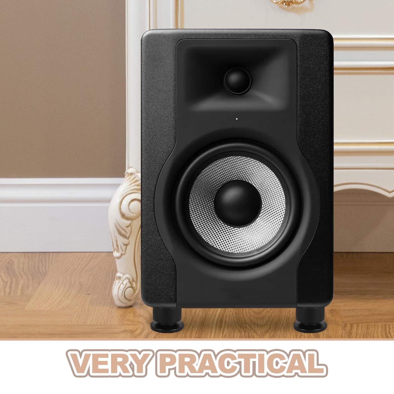 Set 4 Piedini Isolanti per Altoparlanti Hifi Cuscinetti Antivibrazione e Punte Ammortizzanti Supporti Audio Compatibili per Diffusori da Scaffale Amplificatori e Lettori CD