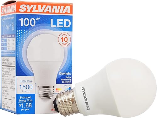 Miniatura 58 de Bombilla LED A19 SYLVANIA, 60 W = 8.5 W, no regulable, acabado esmerilado, 800 lúmenes, 2700K, blanco suave, paquete de 12 (74469)