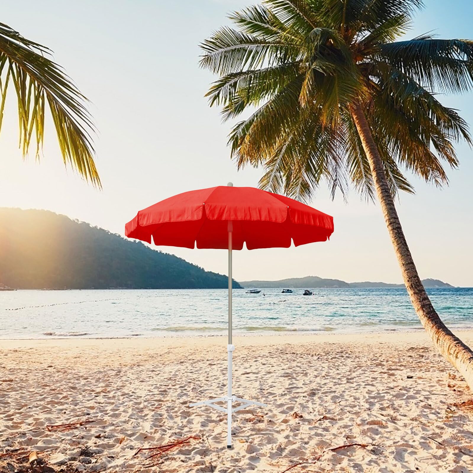 Składany stojak na parasole plażowe, żelazna podstawa do parasoli ogrodowych, stabilny uchwyt na parasol zewnętrzny, łatwy transport, idealny do ochrony przed słońcem i stabilności