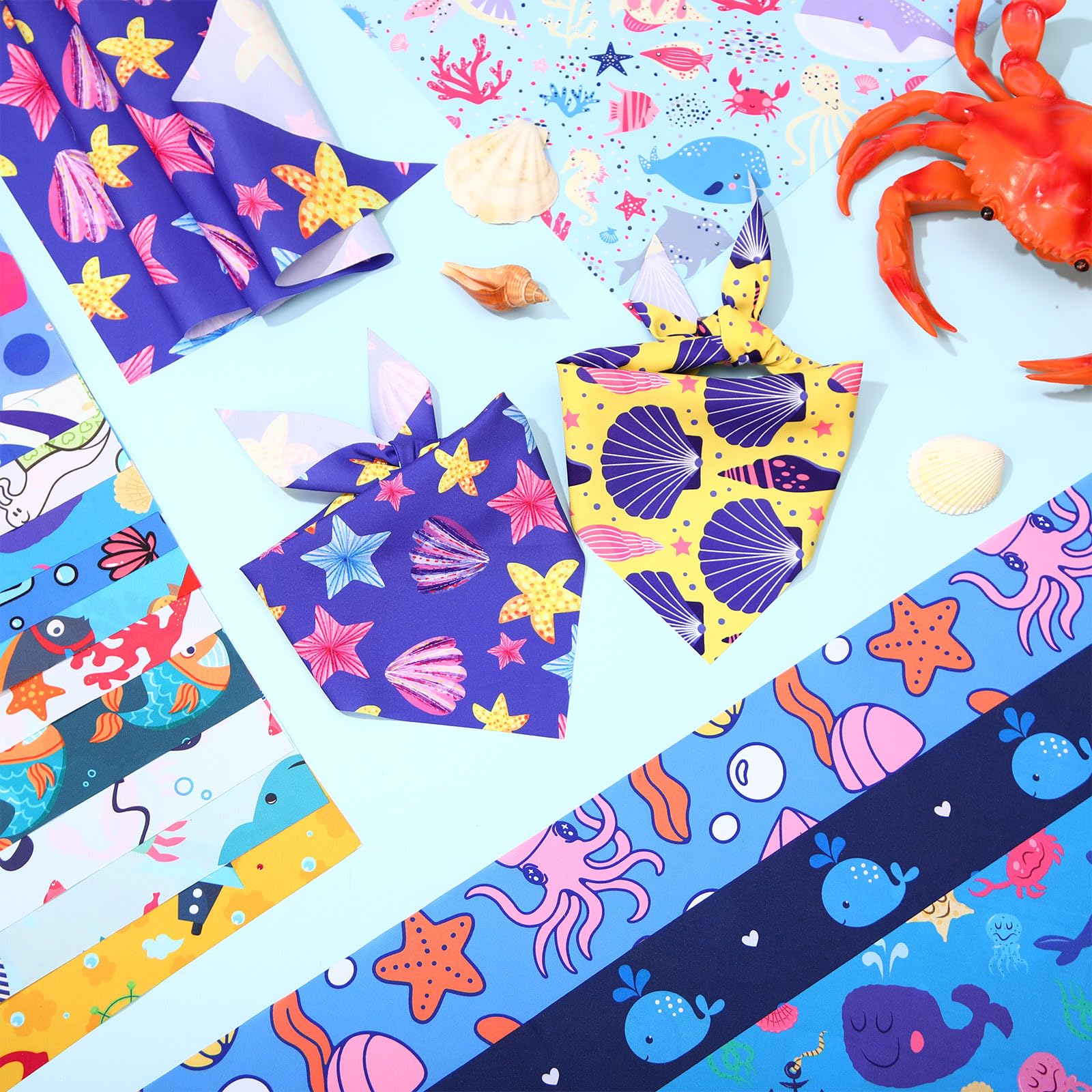 Huhumy 100 bandanas para perros de verano a granel, 3 tamaños, babero para perros grandes, medianos y pequeños, lavable, triangular, bufanda de verano para playa, suministros para mascotas pequeñas,