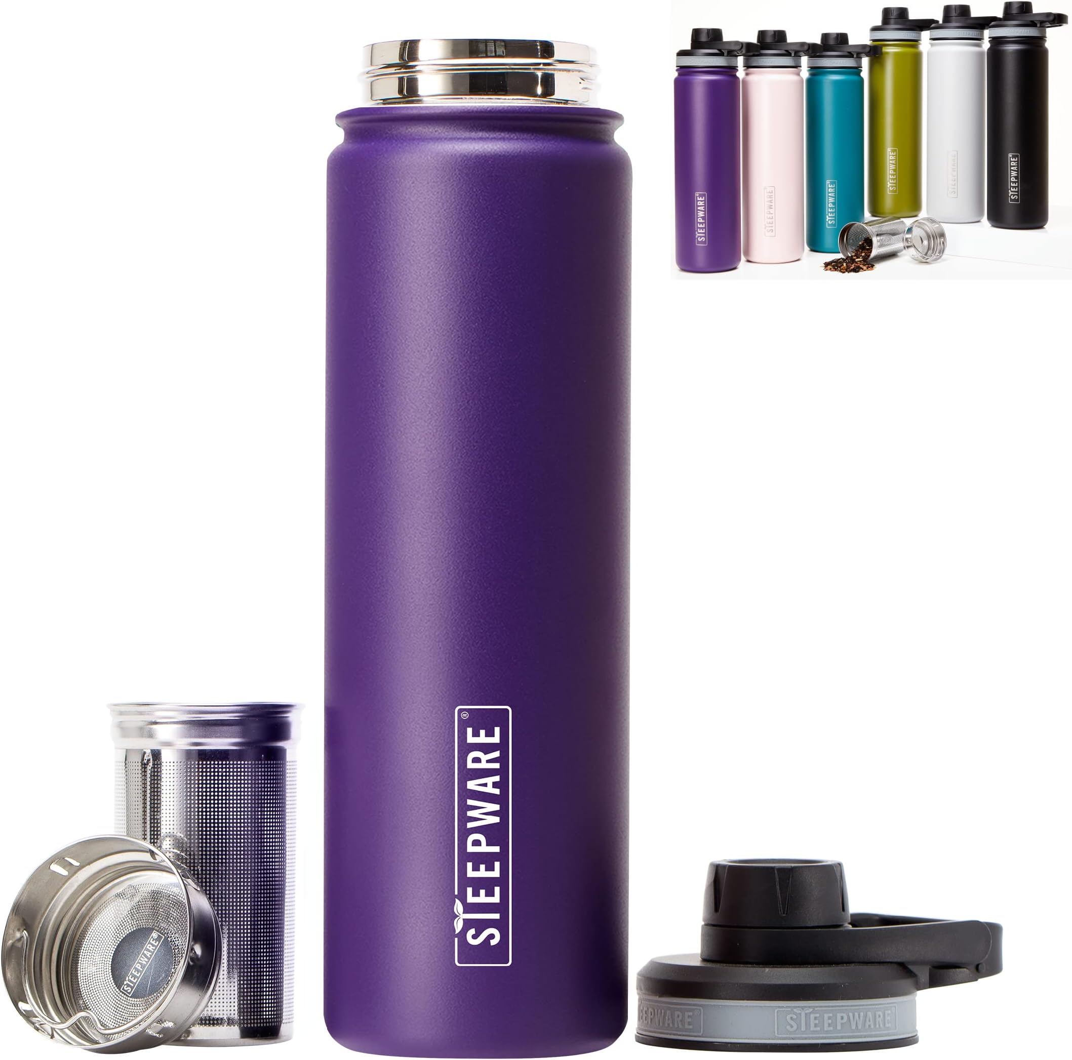 The Tea Spot Steepware Tea Tumbler and Thermos, 22oz, Tea