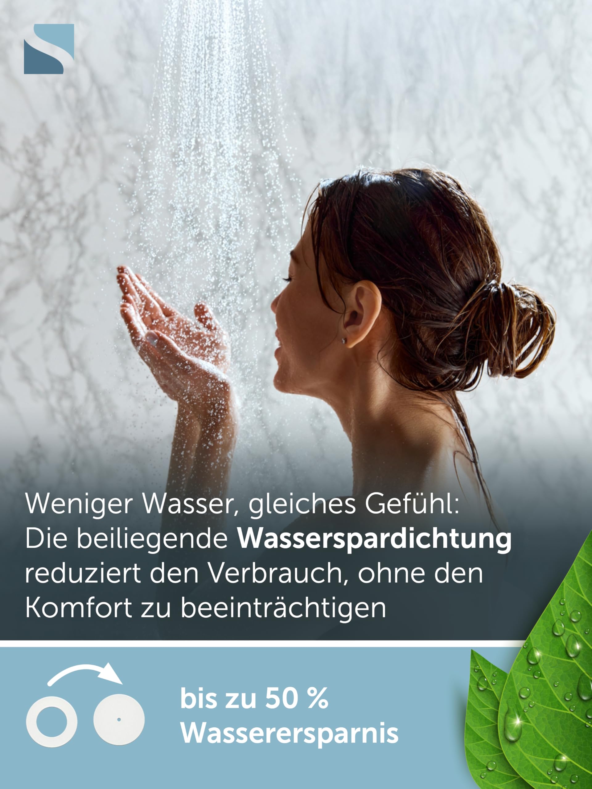 SCHÜTTE LA PALMA Duschsystem mit Regendusche und Duschsäule, 36x24 cm Edelstahl Duschkopf, Duschset ohne Duscharmatur, Duschstange mit Hand- und Kopfbrause, Chrom