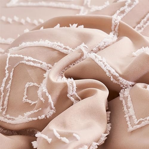 Miniatura 7 de KAKKI Juego de edredón tamaño Queen de 7 piezas en una bolsa, juego de edredón y sábanas bohemias estilo shabby chic, juego completo de ropa de cama