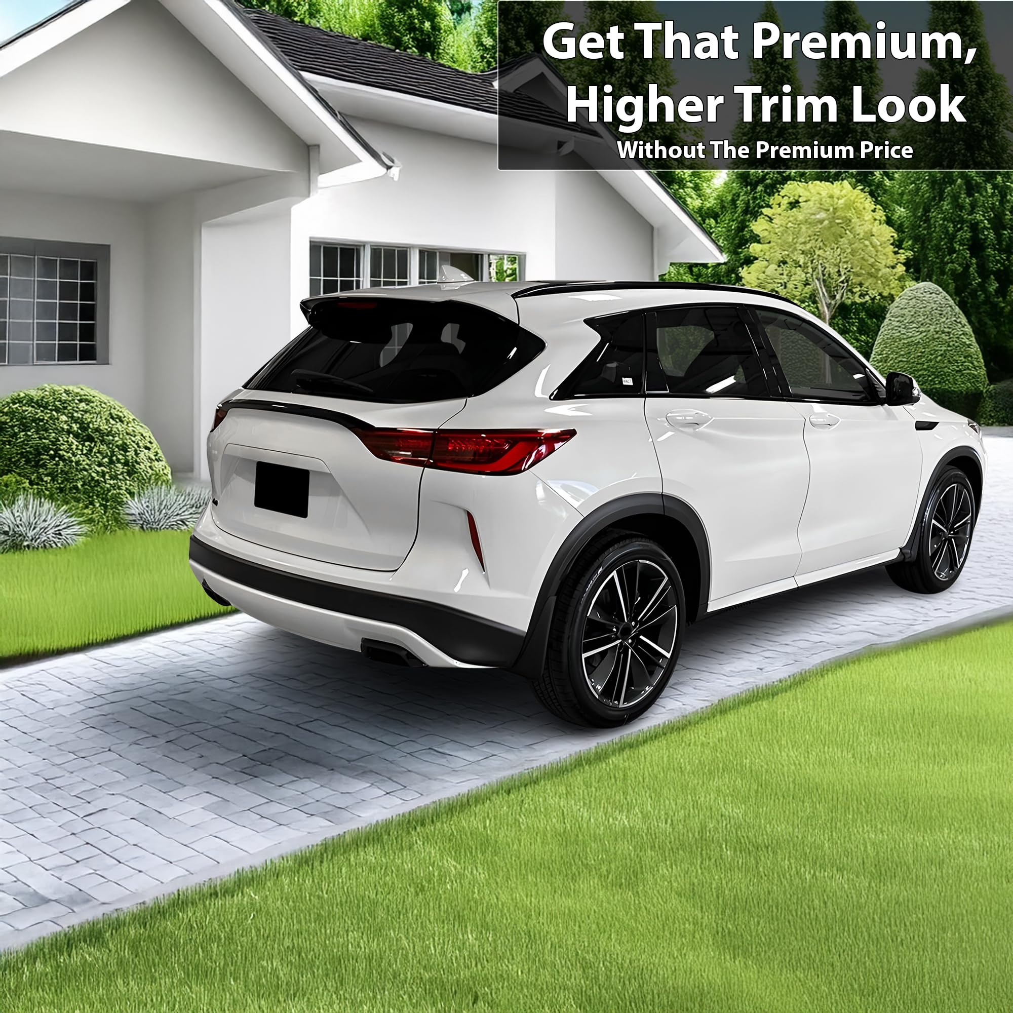 BOGAR TECH DESIGNS Rear Trunk Chrome Delete Overlay Compatible with Infiniti QX50 2019-2025, Gloss Black