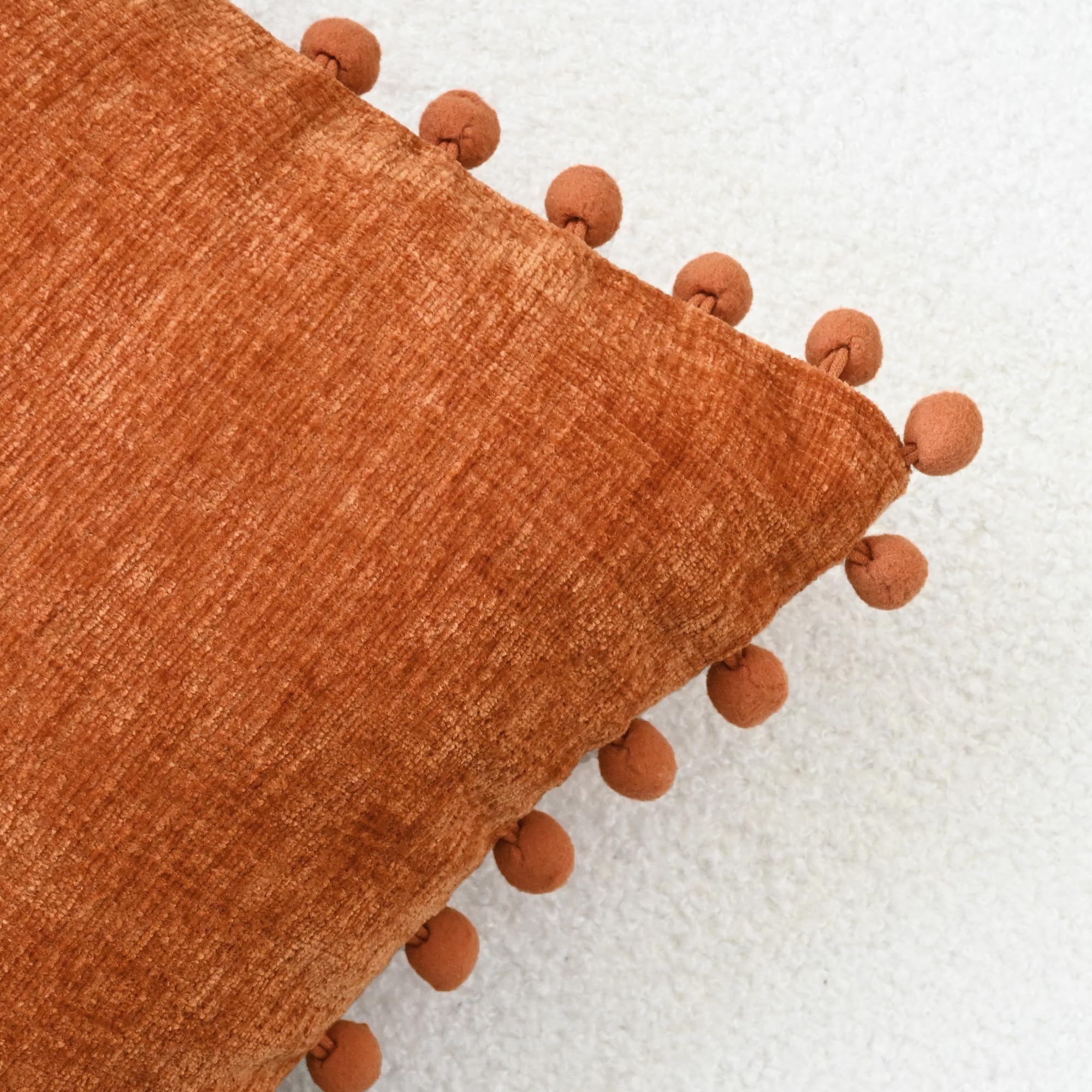 CaliTime 2 Federe Per Cuscini 30x50 Cm In Ciniglia Morbida - Arancione Brillante, Per Divano E Letto - 5