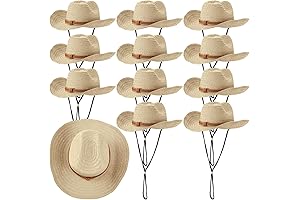 12 Pcs Straw Cowboy Hat Western Party Sun Protection Cowgirl Costume Accessories